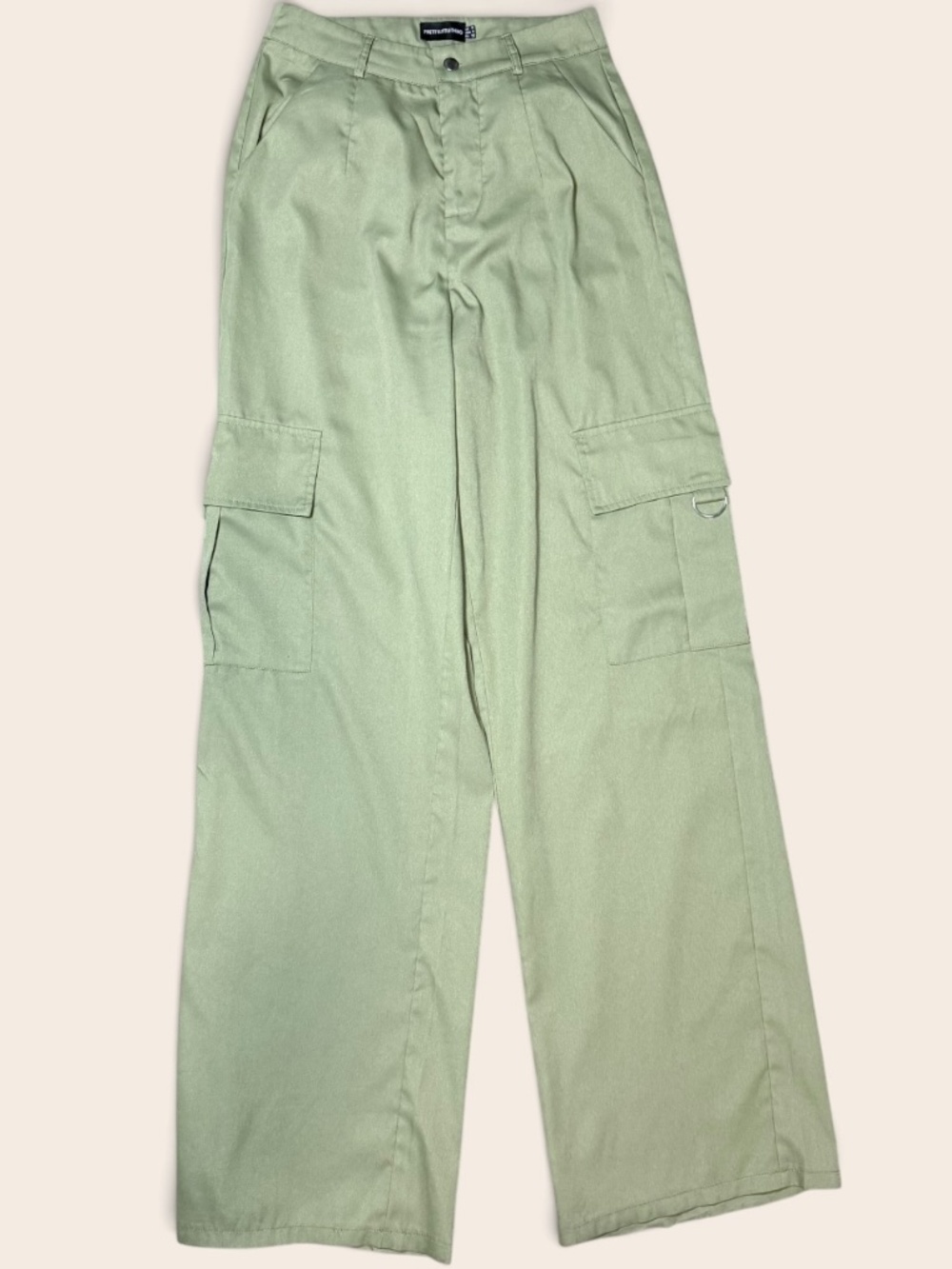 PrettyLittleThing Cargo Pants Women’s US 4 Sage Green Wide Leg Utility Y2K